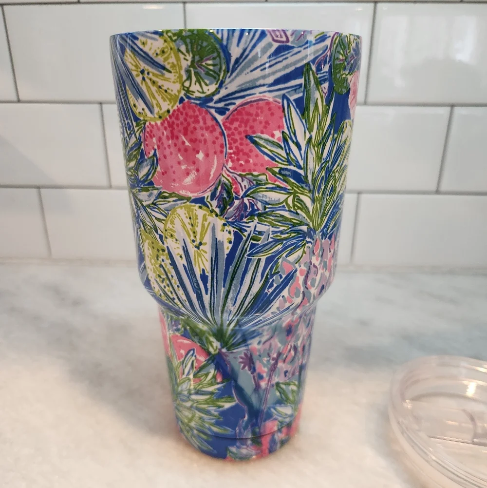 Lilly Pulitzer Stainless Steel Insulated Tumbler With Lid 